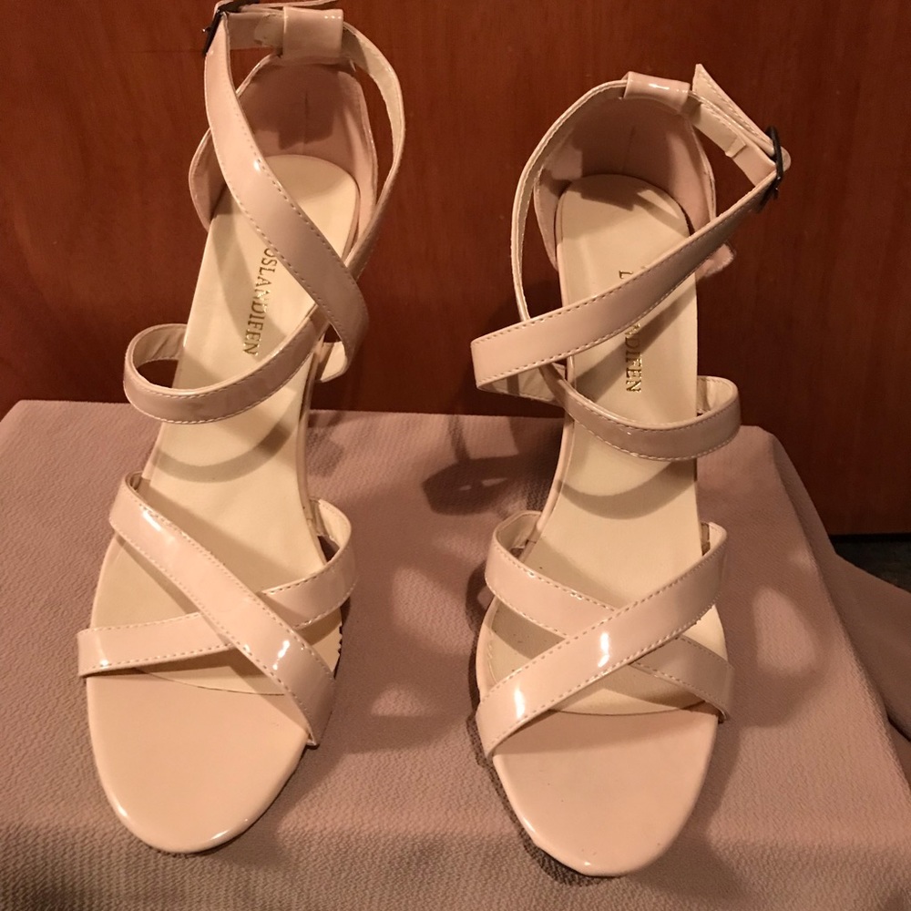 Nude straps heels